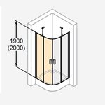 Дверь, Huppe, Design Pure, шв 1000*2000, Black Edition, цвет стекла-прозрачный (для заказа готового душевого ограждения 1/4 круга с двухстворчатой дверью необходимо выбрать 2 шт)