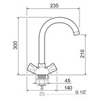 Смеситель для кухни РМС SL116-274F двуручковый Хром