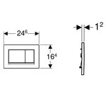 Клавиша смыва, Geberit, Sigma30, для унитаза, шгв 246*12*164, цвет-белый матовый/хром глянцевый/белый матовый