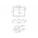 Раковина, Scarabeo Teorema 2.0 шгв 600*460*145 отверстия для смесителя-1 BIOKER цвет-Ardesia 510549BK