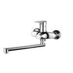 Смеситель для ванны РМС PL6CH-006E с длинным изливом Высокпрочный пластик Хром