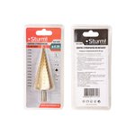 Сверло ступенчатое по металлу 4-39мм шаг 3мм HSS+TIN прямое Sturm 1055-S439