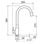 Смеситель для кухни РМС SUS124W-016F с гибким изливом Белый