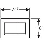 Клавиша смыва для унитаза, Geberit, Sigma30, шгв 246*12*164, цвет-черный/глянцевый хром/черный