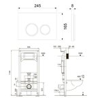 Инсталляция, TECE, TeceSpring R, для унитаза, шгв 506*165*1144, цвет клавиши/панели-черный матовый