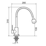 Смеситель для кухни РМС SUS124-016F Нержавеющая сталь