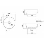 Раковина, Scarabeo Glam шгв 330*330*125 отверстия для смесителя-отсутствуют BIOKER цвет-Ardesia 180849BK