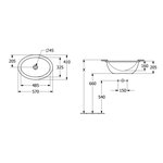 Раковина, Villeroy&Boch, Loop&Friends, шгв 485*325*215, отверстия для смесителя-отсутствуют, CeramicPlus, цвет-альпийский белый