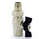 Кран Американка Н/В Ду-15 (1/2")  Бабочка черн. Bugatti OREGON (322) (03220088)