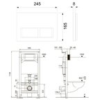 Инсталляция, TECE, TeceSpring R, для унитаза, шгв 506*165*1144, цвет клавиши/панели-хром глянцевый