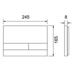 Клавиша смыва, TECE, TECEspring square, для унитаза, шгв 245*8*165, цвет-белый