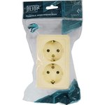 Розетка 2 гнезда (с/з) О/У. бежевый Jilion 9533449