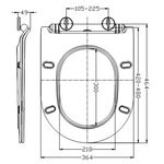 Сиденье для унитаза, Splendy, Slim, шгв 364*464*49, цвет-белый