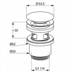 Донный клапан, Kludi, для раковин, 1 1/4", цвет-хром