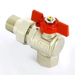 Кран угловой НВ ½ " с разъемным соединением,  полнопроходной, бабочка ETALON