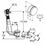 Слив-перелив, Kludi, ROTEXA MULTI, комплект, цвет-хром