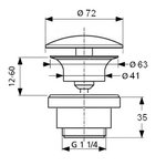 Донный клапан, Scarabeo, для раковин, 1 1/4", цвет-хром/белый