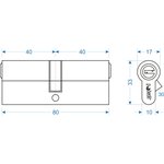 Цилиндр. механизм, ключ-ключ,цвет:золото,80 мм Pobedit Pobedit 8127080