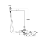 Слив-перелив, Bette, для ванны, длина троса, мм-725, цвет-хром
