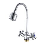 Смеситель для кухни РМС SL138-279F с гибким изливом с переключением Хром