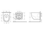 Унитаз, Splendy, Light, Tornado, подвесной, шгв 365*525*345, с сиденьем, цвет-черный матовый