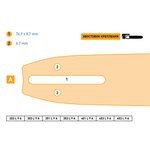 Шина направляющая сварная многослойная 203 L 9 A (3/8"; 1.3 мм; 33 звена) для цепных пил Rezer 03.016.00033