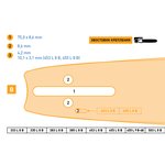 Сварная многослойная направляющая шина  для цепных пил Rezer 453 L 8 B 03.016.00014