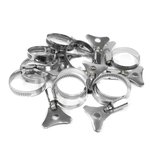 Хомуты червячные накатные с металлическим ключом, нерж. сталь, 10 шт./уп., 20-35 мм Политех Инструмент Инструмент 3205135