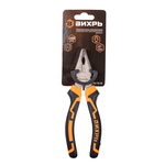 Плоскогубцы (пассатижи), 160мм., никелированные, двухкомпонентные рукоятки, Вихрь 73/6/3/6