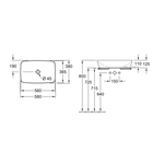 Раковина, Villeroy&Boch, Artis, шгв 580*385*130, отверстия для смесителя-отсутствуют, цвет-альпийский белый