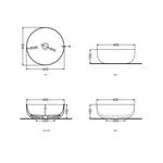 Раковина, CIELO, Le Bacinelle, шгв 400*400*150, отверстия для смесителя-отсутствуют, цвет-Smeraldo