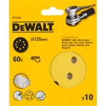 Шлифовальные круги DEWALT DT3102 125 мм 8 отверстий 60G 10 шт. DT3102-QZ