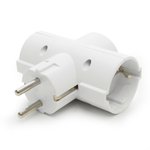 Разветвитель электрический евро (с заземлением), 3 гнезда, стандарт, 16А. белый Jilion 9533884