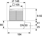 Трап, TECE, TECEdrainpoint S 50, низкий горизонтальный, DN-50, цвет решетки-нержавеющая сталь