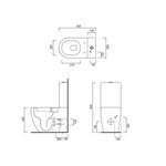 Унитаз, , Smile Mini, напольный, шгв 340*620*420, цвет-Basalto Cielo SMVMR BA