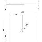 Душевой поддон, Bette, BetteFloor, шгв 900*800*45, с антислипом, цвет-белый