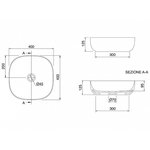 Раковина, Scarabeo, Glam, шгв 400*400*125, отверстия для смесителя-отсутствуют, цвет-Pearl