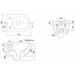 Унитаз, Scarabeo, Glam, подвесной, шгв 360*505*360, BIOKER, цвет-Ardesia