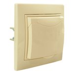 Розетка 1 гнездо с крышкой (с/з, с/к) С/У. бежевый Jilion 9533173