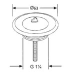 Донный клапан, Kludi, универсальный, 1 1/4", цвет-хром/черный