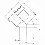 Отвод HTB 32х45 ПП для внутр. канализации