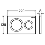 Клавиша смыва, Viega, Prevista, Visign for Style 20, для унитаза, механический, шгв 220*8*130, цвет-матовый хром
