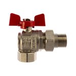 Кран шаровой IVANCI- Superior угловой с разъемным соединителем,ручка-бабочка,вну.-наруж.резьба 1"