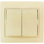 Выключатель двухклавишный С/У. бежевый Jilion 9533137