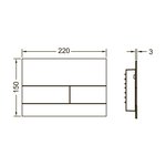 Клавиша смыва, TECE, TECEsquare II, для унитаза, шгв 220*3*150, цвет-pжавая сталь
