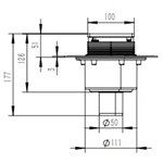 Трап, Splendy, Faith, вертикальный, DN-50, цвет решетки-хром