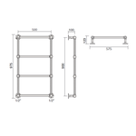 Полотенцесушитель, Cordivari, Retro, шгв 575*123*975, цвет-хром