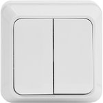 Выключатель двухклавишный О/У. белый Jilion 9533412
