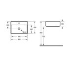 Раковина, Splendy, Memory, шгв 600*450*130, отверстия для смесителя-1, цвет-белый