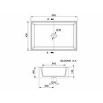 Раковина, Scarabeo, Teorema 2.0, шгв 600*400*140, отверстия для смесителя-отсутствуют, цвет-Pearl